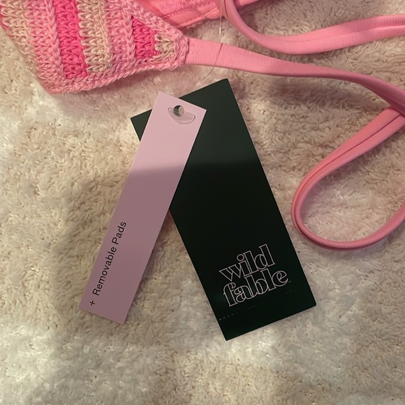 NWT Wild Fable Striped Crochet Bralette Bikini - Picture 9 of 9